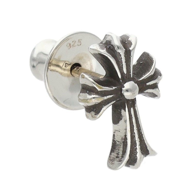 Chrome Hearts CH Crss 2 Fat CH Cross Fat Stud Silver Earrings — view 5