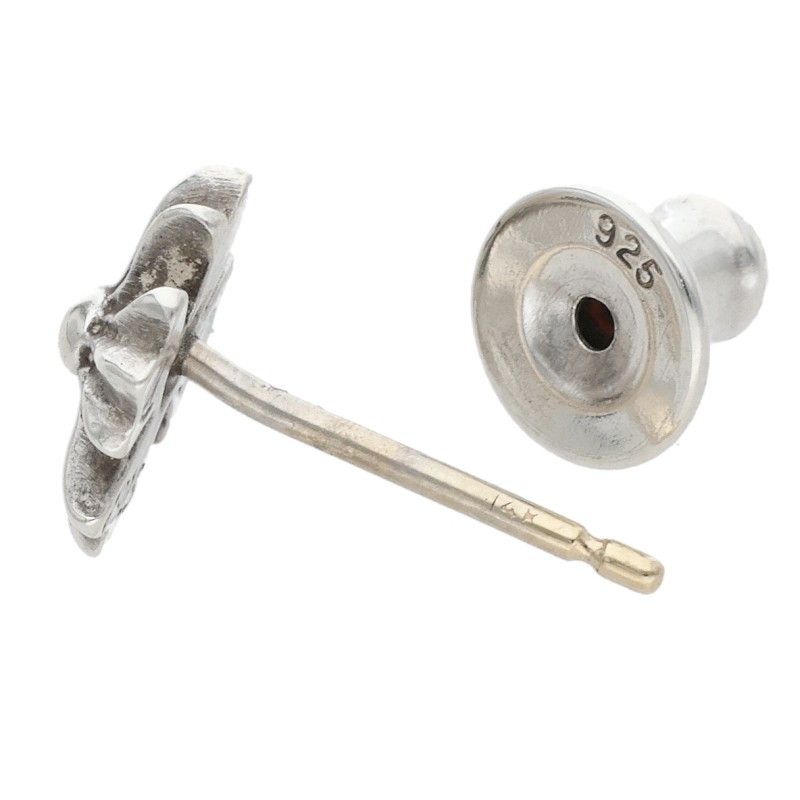 Chrome Hearts No2 CH Pls CH Plus Stud Silver Earrings — view 4