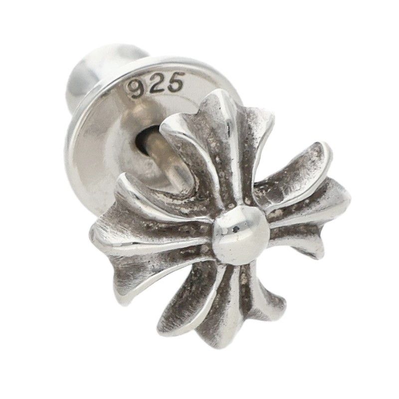 Chrome Hearts No2 CH Pls CH Plus Stud Silver Earrings — view 5