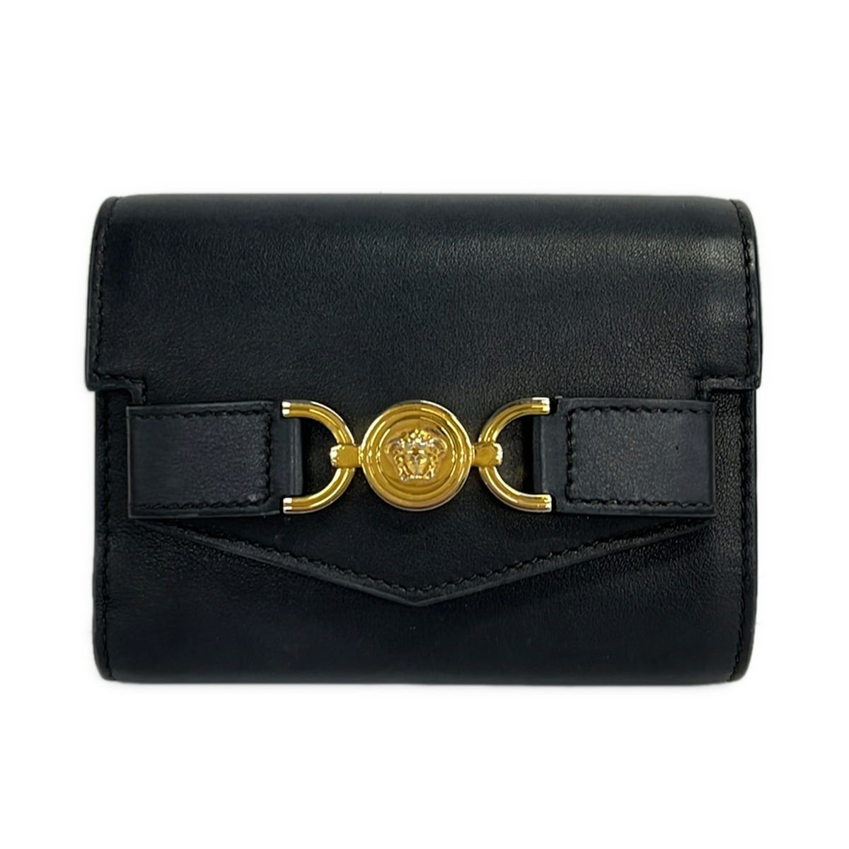 Versace Trifold Wallet Dark Navy Leather