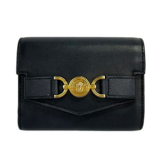 Versace Trifold Wallet Dark Navy Leather