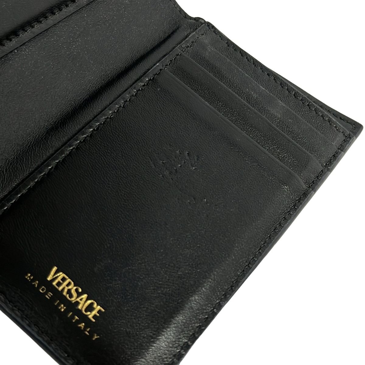 Versace Trifold Wallet Dark Navy Leather — view 7