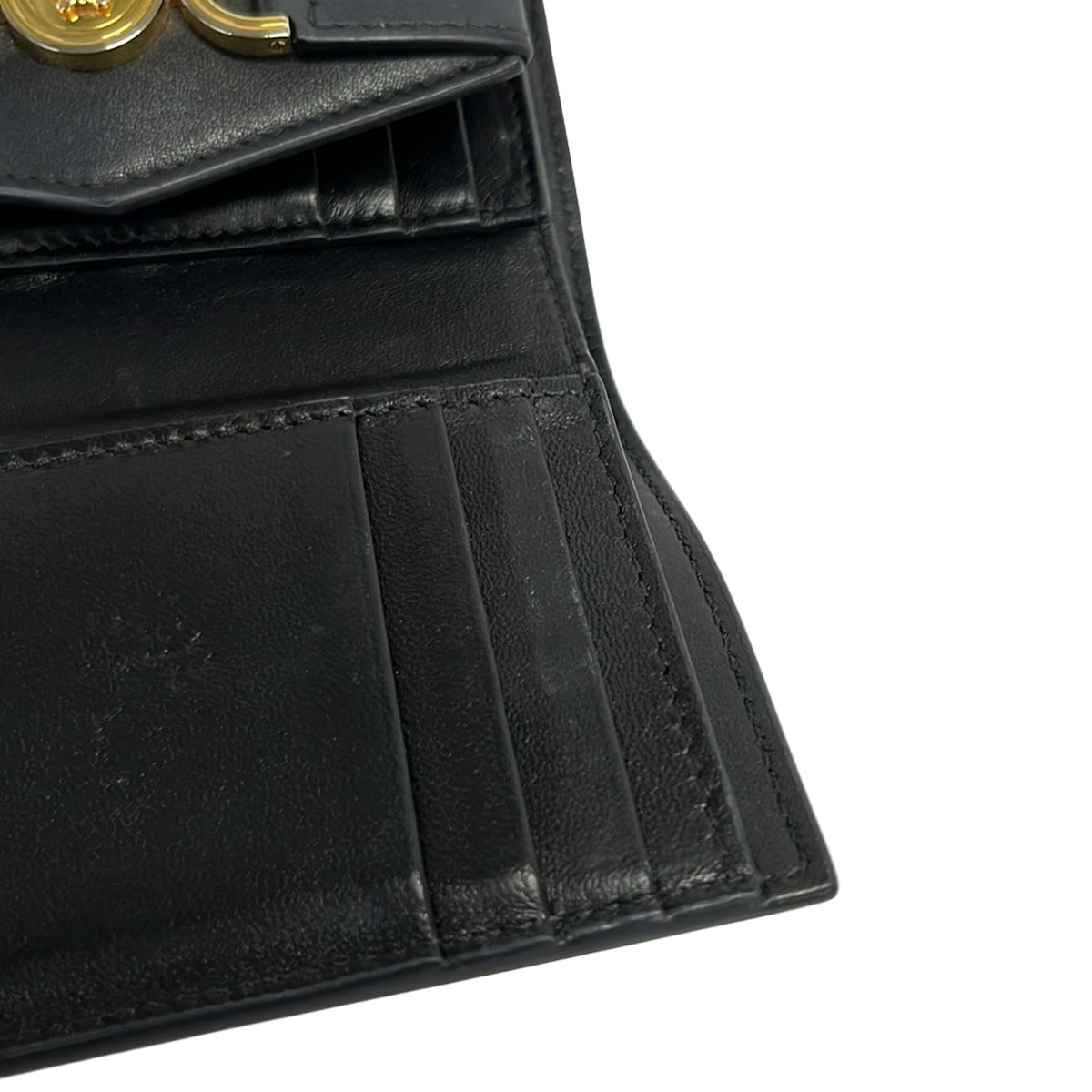 Versace Trifold Wallet Dark Navy Leather — view 8