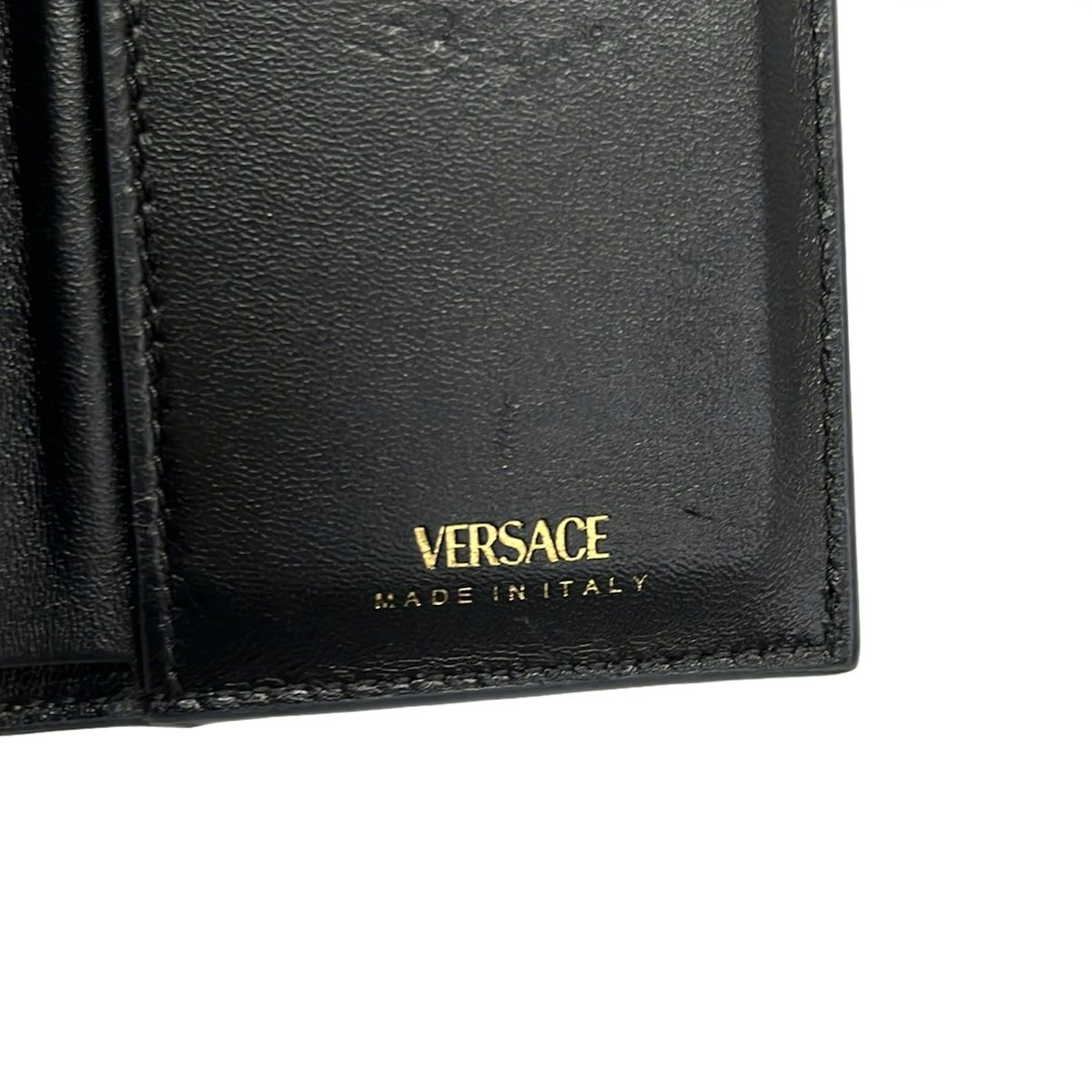 Versace Trifold Wallet Dark Navy Leather — view 5