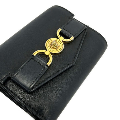 Versace Trifold Wallet Dark Navy Leather — view 6