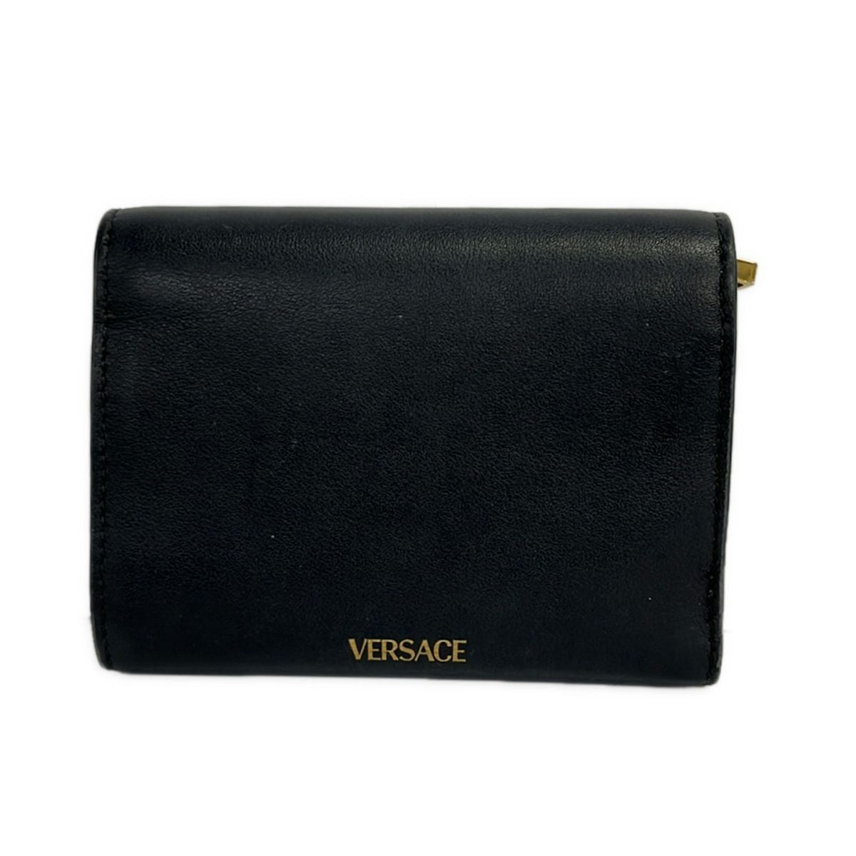 Versace Trifold Wallet Dark Navy Leather — view 2