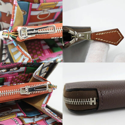Hermes Azap Long Silk in Mocha Color Zip Around Wallet — view 8