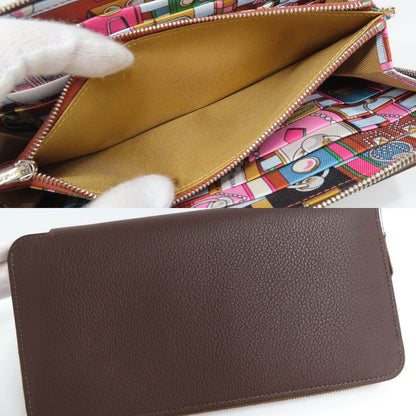 Hermes Azap Long Silk in Mocha Color Zip Around Wallet — view 6