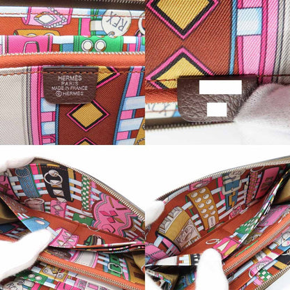 Hermes Azap Long Silk in Mocha Color Zip Around Wallet — view 7