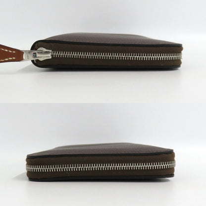 Hermes Azap Long Silk in Mocha Color Zip Around Wallet — view 4