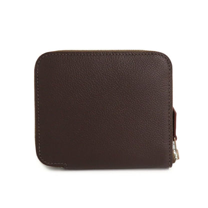 Hermes Azap Compact Silk in Mocha Color Zip Around Wallet