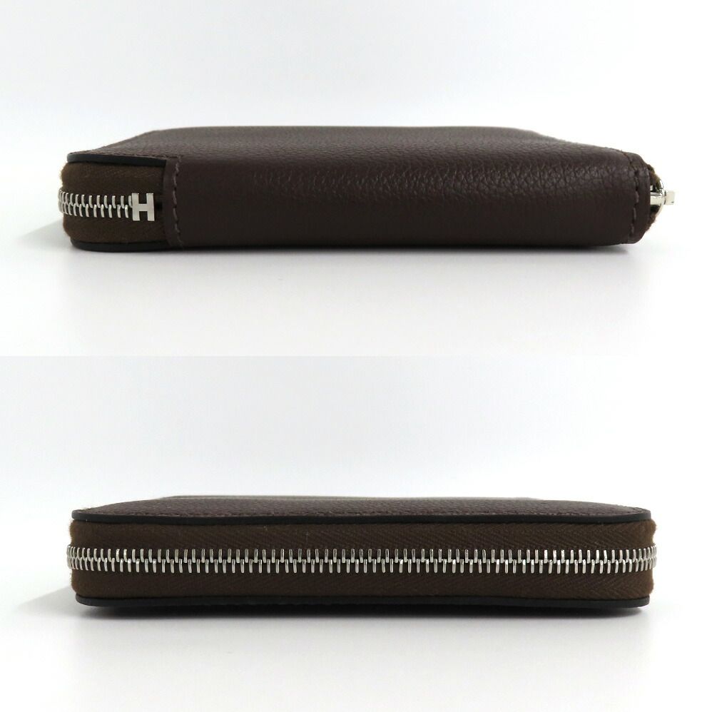 Hermes Azap Compact Silk in Mocha Color Zip Around Wallet — view 3