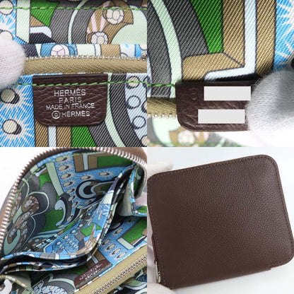 Hermes Azap Compact Silk in Mocha Color Zip Around Wallet — view 7