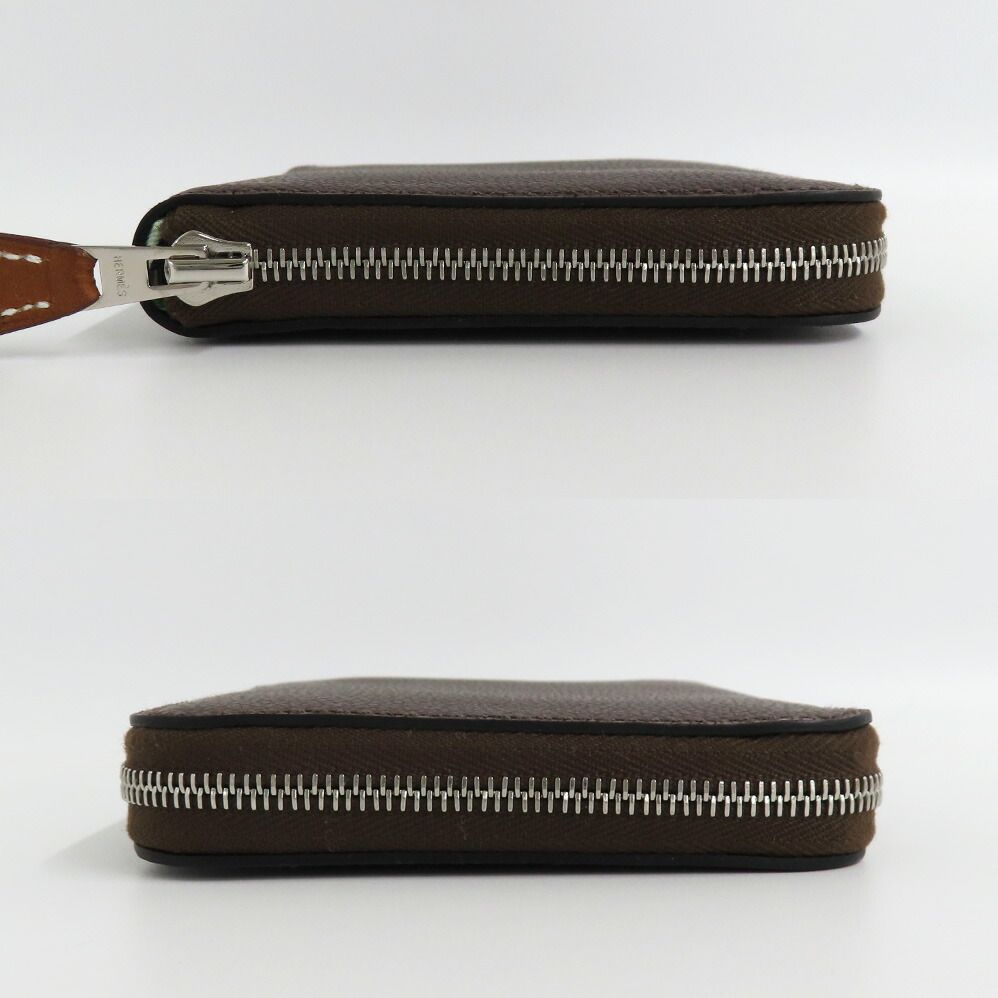 Hermes Azap Compact Silk in Mocha Color Zip Around Wallet — view 4