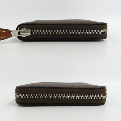 Hermes Azap Compact Silk in Mocha Color Zip Around Wallet — view 4