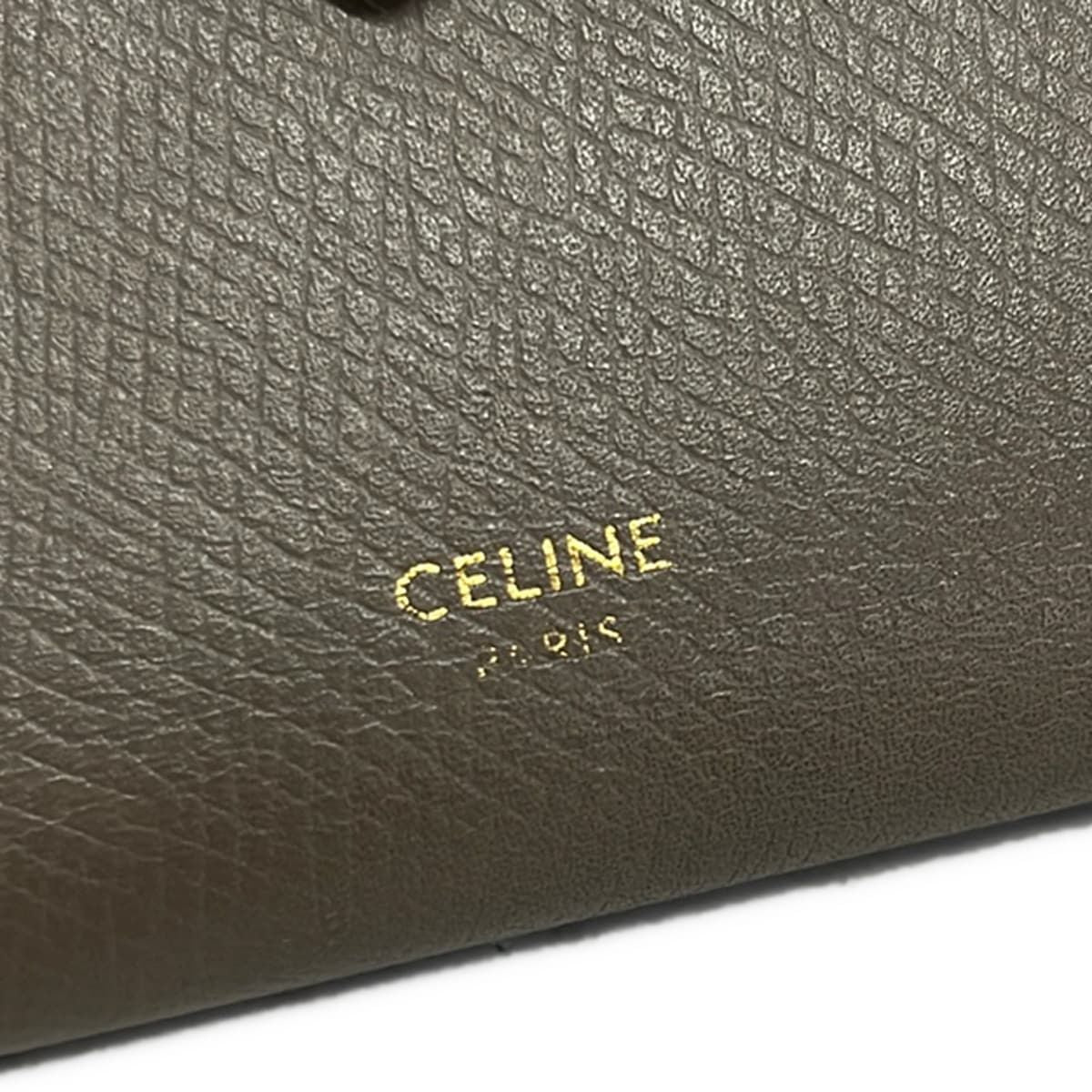 Celine Bifold Wallet Strap Pebble Mineral Leather — view 5