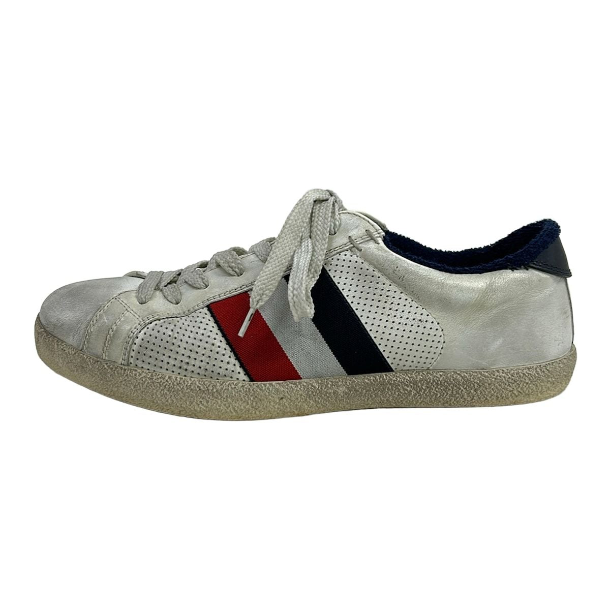 Moncler Sneakers 41 White Red Multi Leather