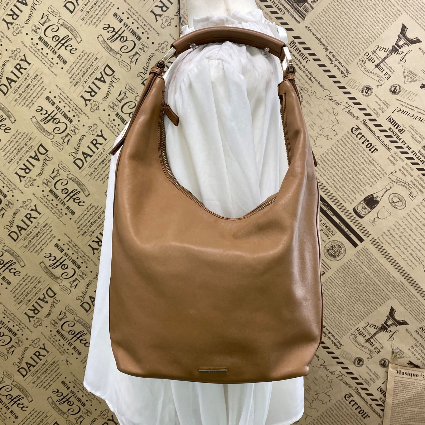 Gucci Handbag Shoulder Leather Beige Travel