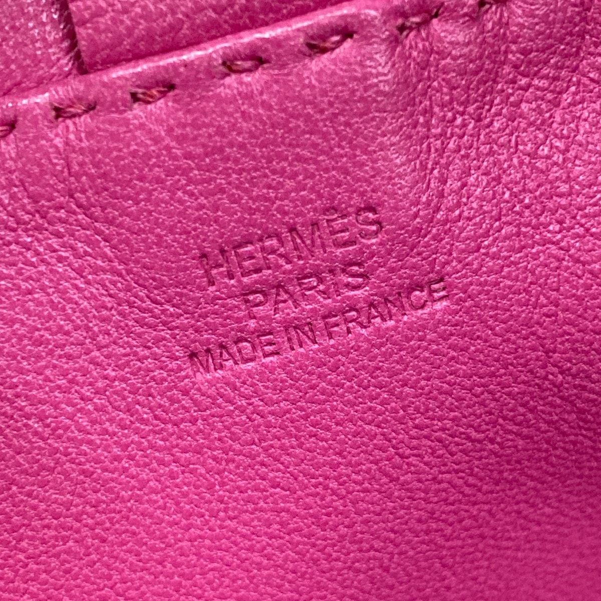 Hermes Shoulder Bag Pink Lambskin — view 8