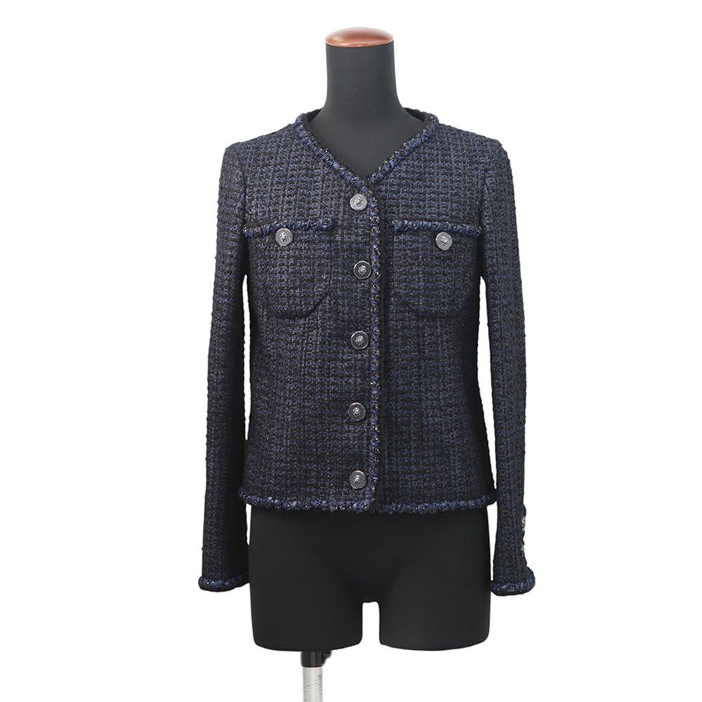 Chanel Jacket Tweed Lion Button 34
