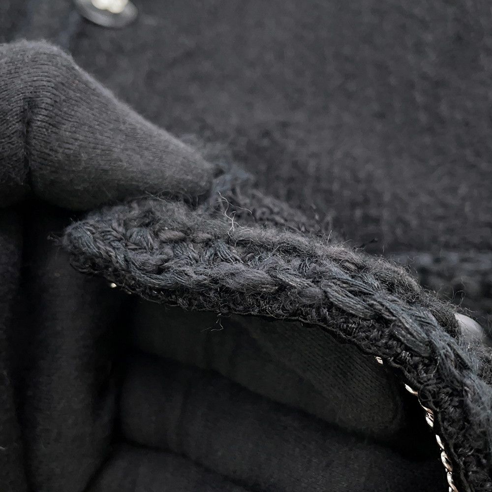Chanel Jacket Tweed Camellia Button 34 Black — view 4