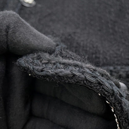 Chanel Jacket Tweed Camellia Button 34 Black — view 4