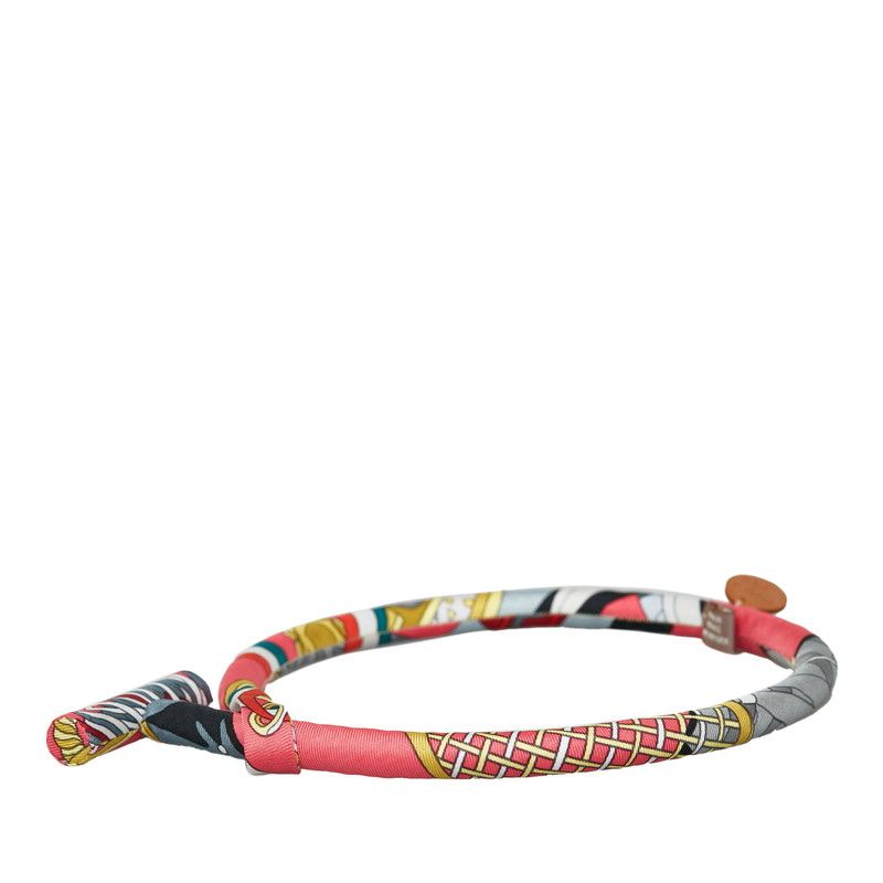 Hermes Brides de Soie Choker Necklace Pink Multicolor Silk — view 2