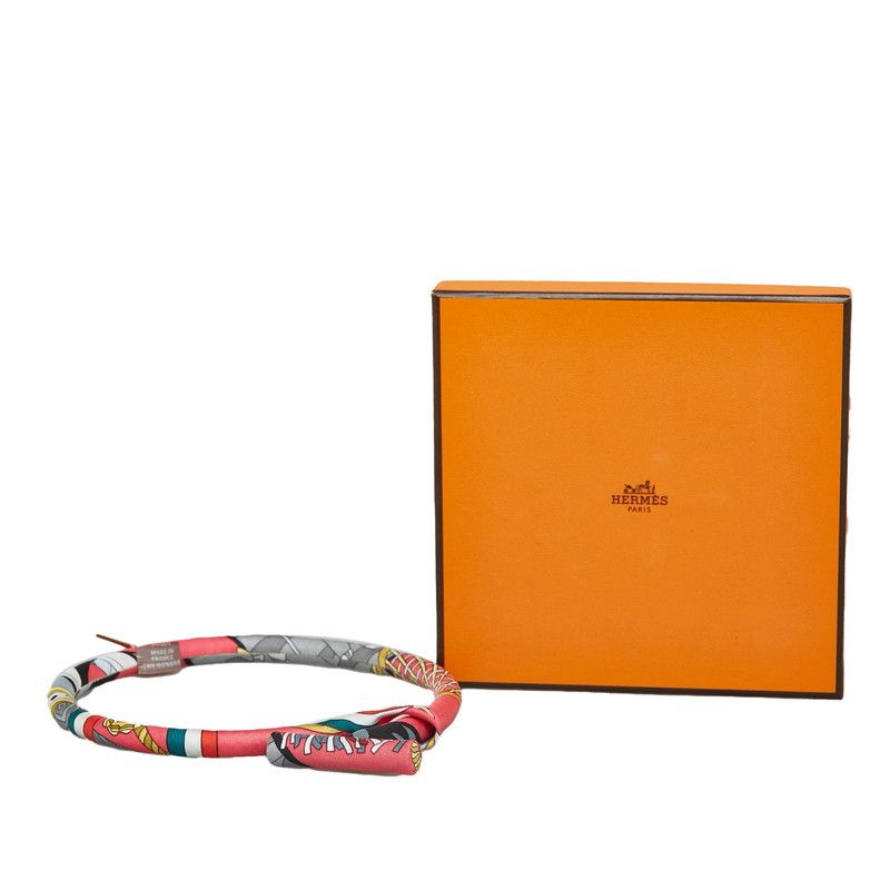 Hermes Brides de Soie Choker Necklace Pink Multicolor Silk — view 7