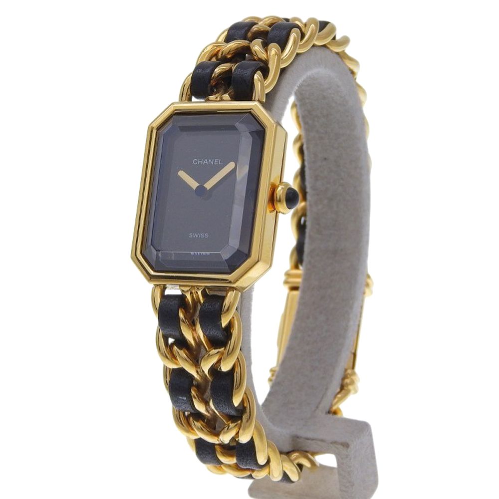 Chanel Premier L Gold Plated Leather Kuo Analog Display Black Dial Watch — view 2