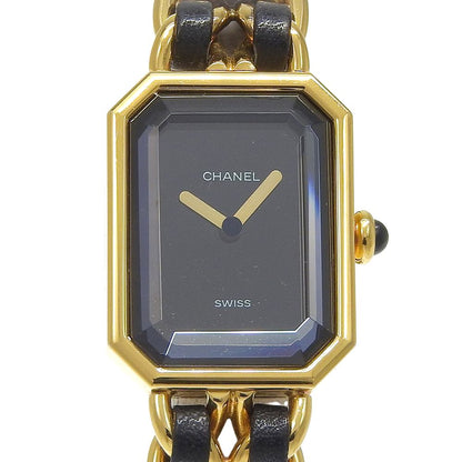 Chanel Premier L Gold Plated Leather Kuo Analog Display Black Dial Watch