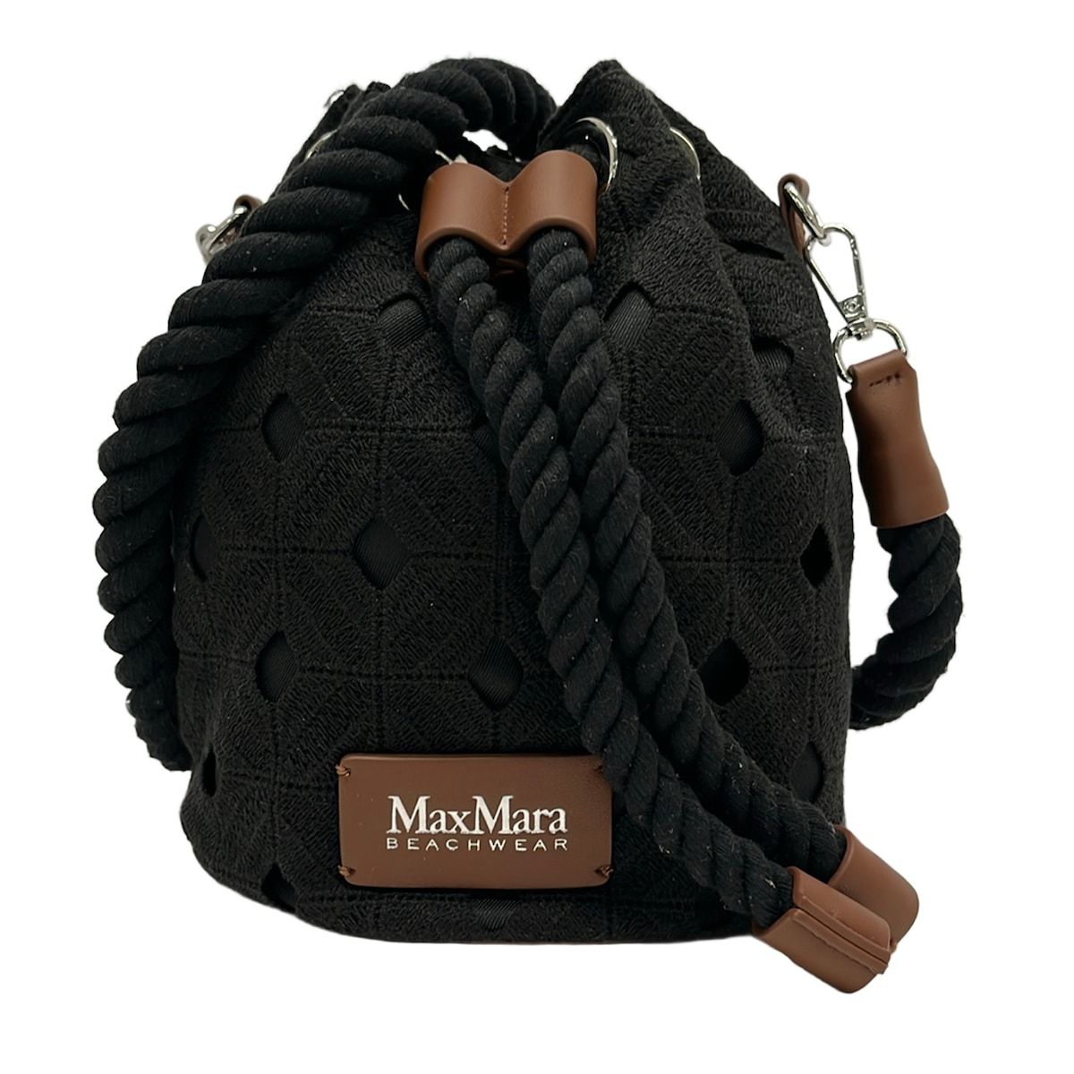 Max Mara Shoulder Bag Marozo Black Beachwear Drawstring