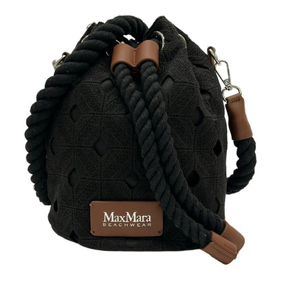 Max Mara Shoulder Bag Marozo Black Beachwear Drawstring