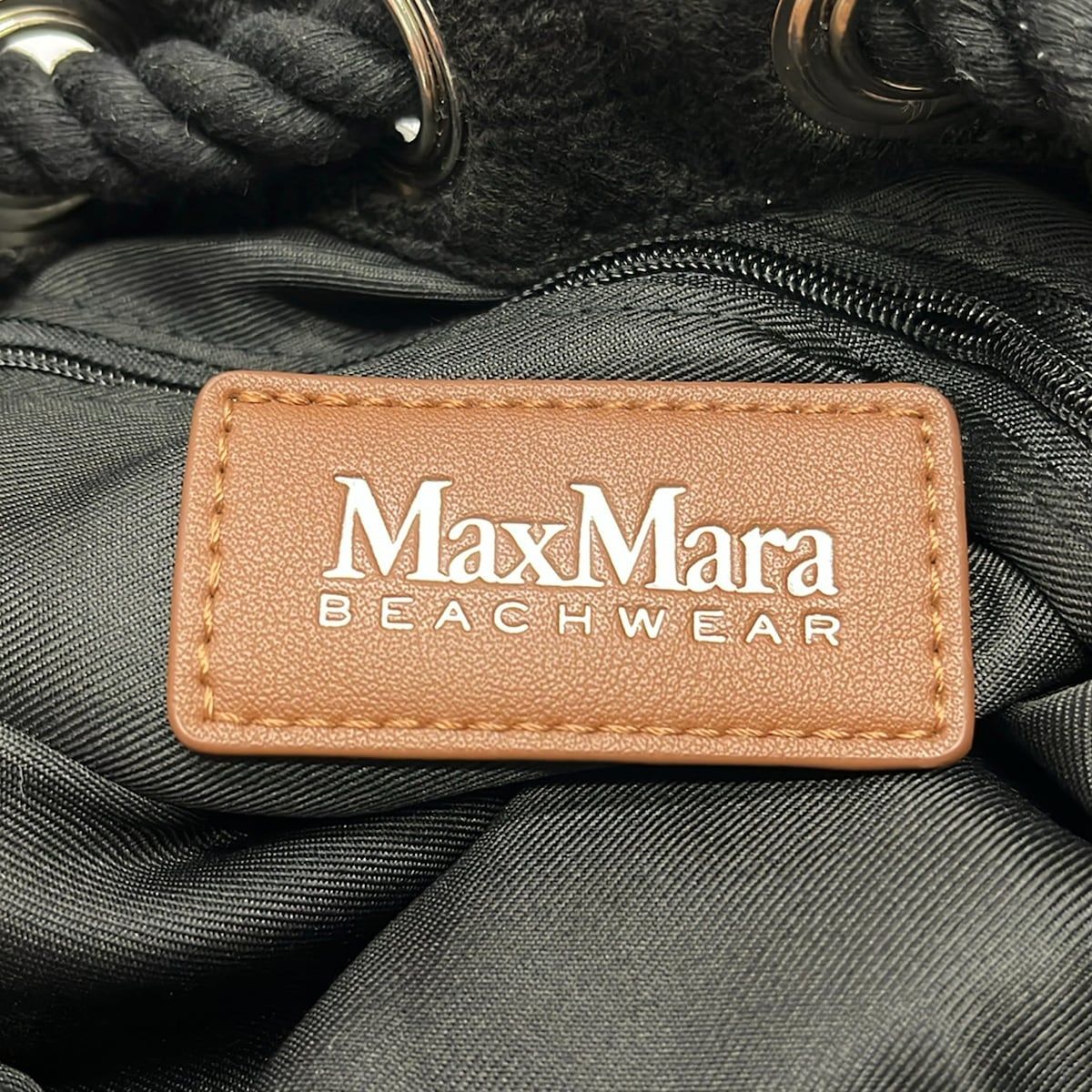 Max Mara Shoulder Bag Marozo Black Beachwear Drawstring — view 9