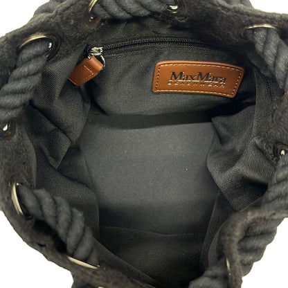 Max Mara Shoulder Bag Marozo Black Beachwear Drawstring — view 7