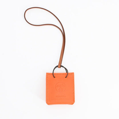Hermes Charm Sac Orange Keychain — view 2
