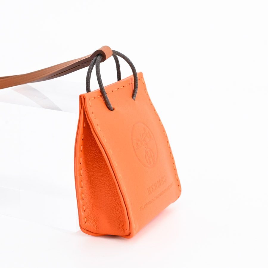 Hermes Charm Sac Orange Keychain — view 3