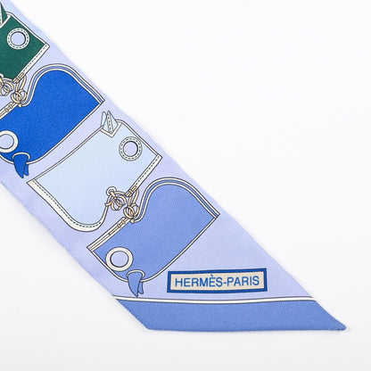 Hermes Scarf Twilly Scarves Blue — view 3