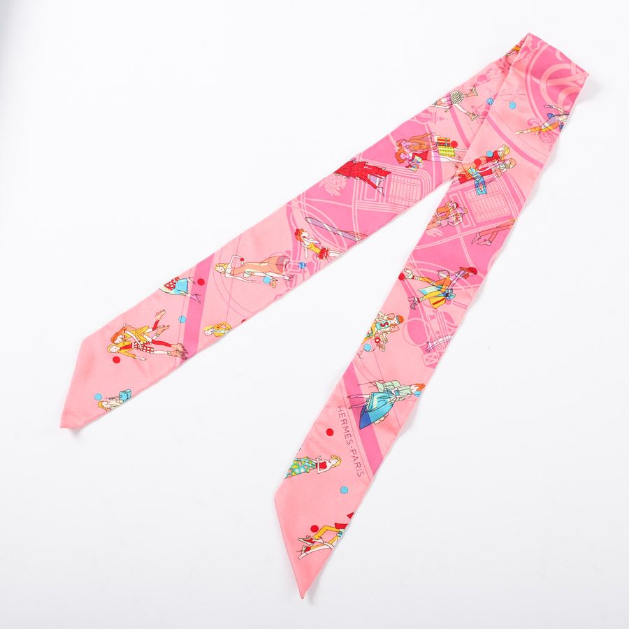Hermes Scarf Twilly Scarves Pink — view 2