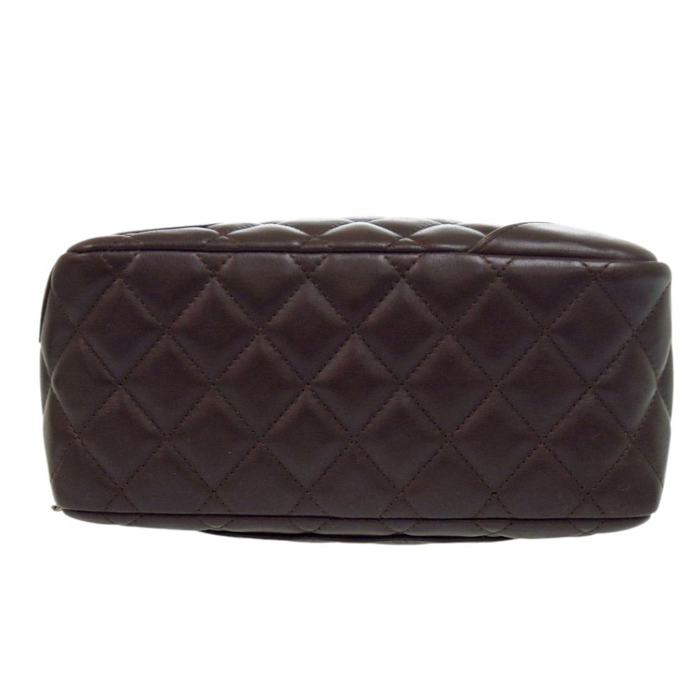 Chanel Mini Bowling Bag Lambskin Brown Quilted Cambon Line CC Logo — view 5