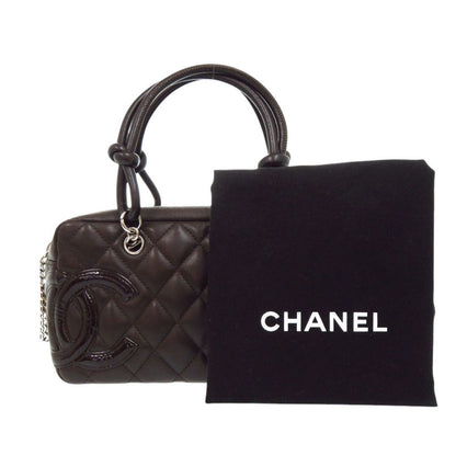 Chanel Mini Bowling Bag Lambskin Brown Quilted Cambon Line CC Logo — view 2