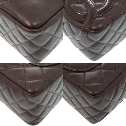 Chanel Mini Bowling Bag Lambskin Brown Quilted Cambon Line CC Logo — view 4