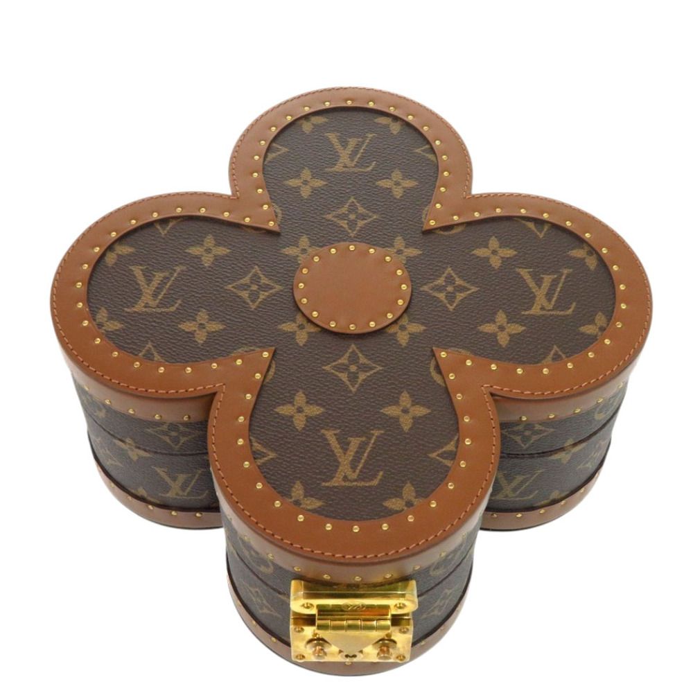 Louis Vuitton Blue Ming Box Monogram Canvas Leather Brown Shoulder