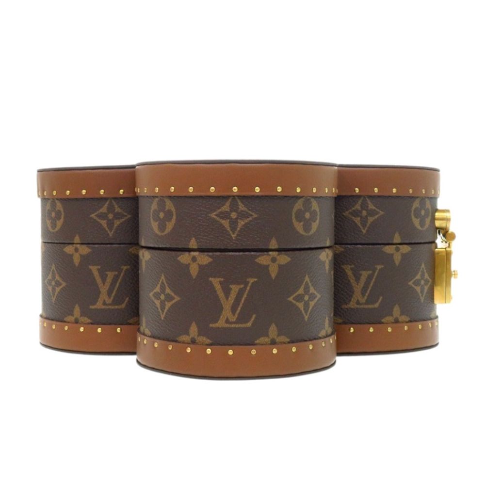 Louis Vuitton Blue Ming Box Monogram Canvas Leather Brown Shoulder — view 5