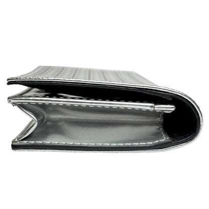 Dior Micro Cannage Card Case Patent Silver Square Octagon — view 4