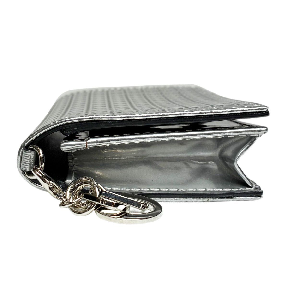Dior Micro Cannage Card Case Patent Silver Square Octagon — view 6