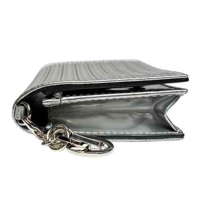 Dior Micro Cannage Card Case Patent Silver Square Octagon — view 6