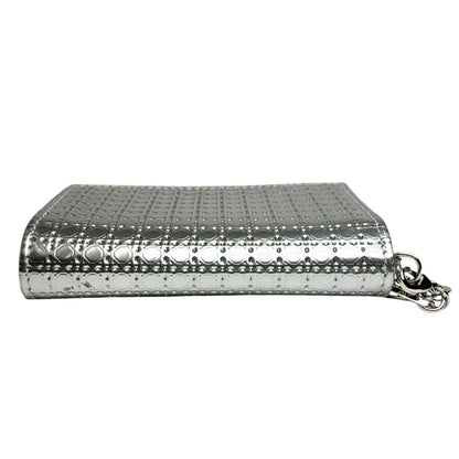 Dior Micro Cannage Card Case Patent Silver Square Octagon — view 5