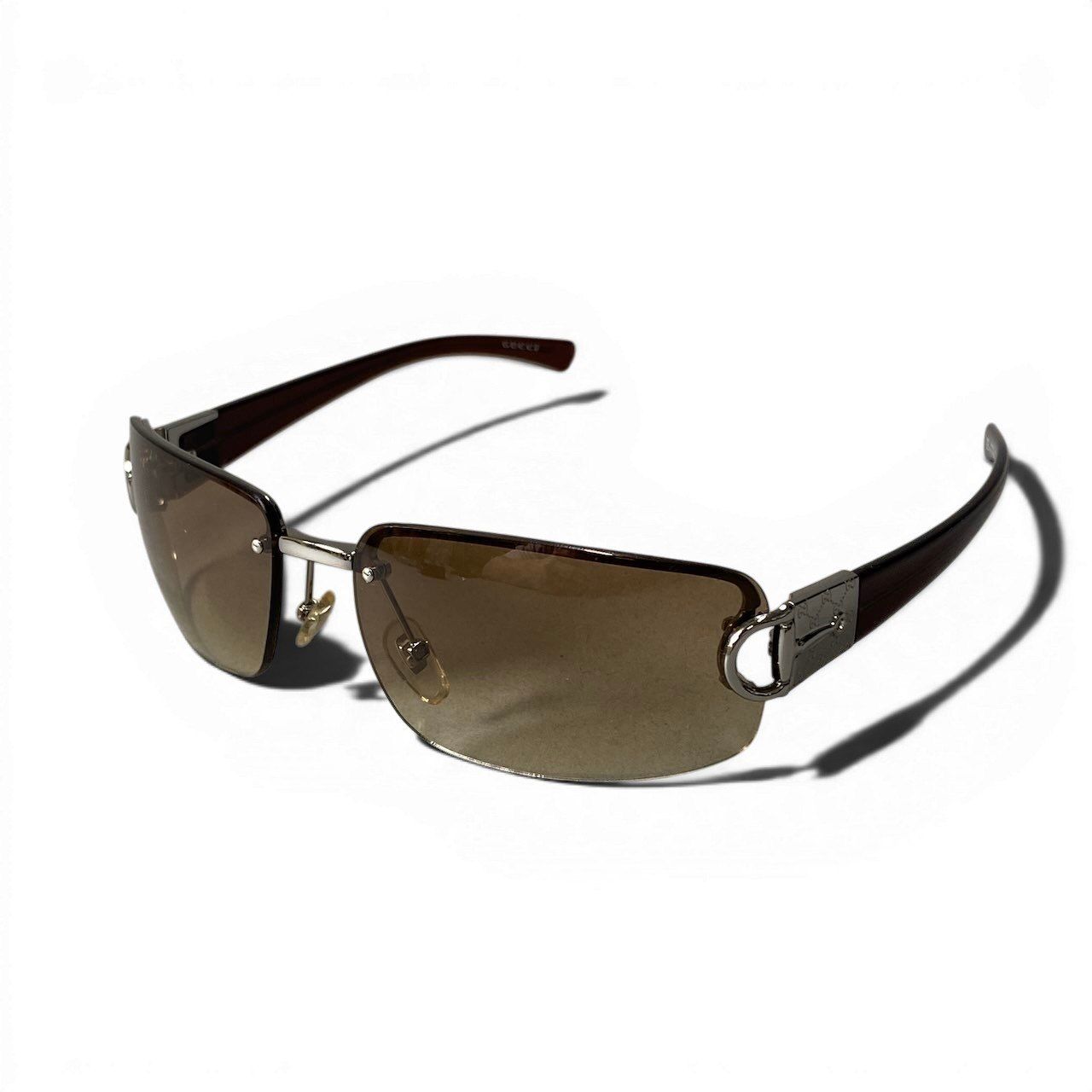 Gucci GG Horsebit Rimless Sunglasses 62 15 Brown Eyewear — view 3