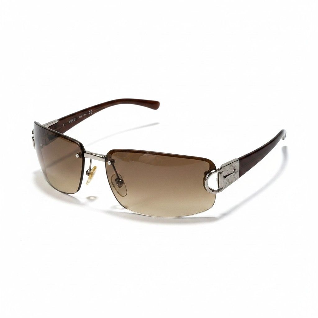 Gucci GG Horsebit Rimless Sunglasses 62 15 Brown Eyewear — view 2