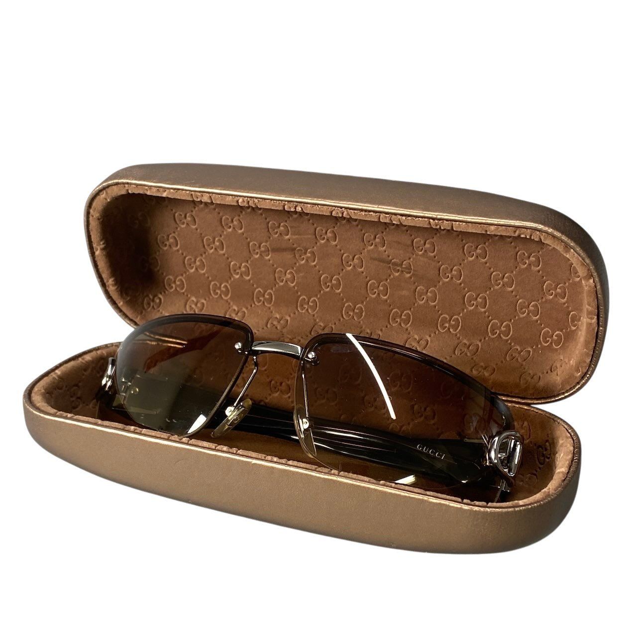 Gucci GG Horsebit Rimless Sunglasses 62 15 Brown Eyewear — view 7